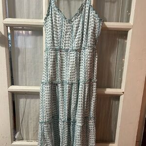 Jessica Simpson Blue and White Maxi Dress